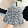 Fieltro de Moda Mezcla de Lana Sombrero Cloche para Mujer Tendencia Otoño Invierno Estilo Coreano Estilo Japonés Versátil Sombrero de Cubo Sombrero de Pescador Forma de Campana