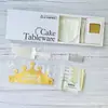 Bandeja de talheres descartáveis de aniversário gaveta pequena conjunto de caixa de presente fabricante de panificação talheres de bolo de plástico prato de jantar louça