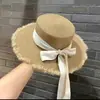 Sombrero de Paja con Encaje Ambiente Verano para Mujer Ala Grande Tejido Sombrero de Pescador Protector Solar para Playa Sombrero para el Sol