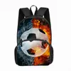 Mochila de Moda Estampada para Hombre Transfronteriza Estampado de Fútbol Mochila Ligera para Estudiantes Niños Casual Gran Capacidad Bolsa Escolar