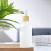 Botella de Vidrio Esmerilado Opaca para Aceite Esencial, Múltiples Tamaños, Portátil para Viaje, Tapa Plana, Tapa de Cesta, Botella para Loción y Sérum