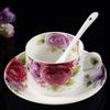 Juego de Tazas de Café de Porcelana Ósea Estilo Chino Nuevo Comercial, Juego de Tres Piezas, Taza y Platillo de Cerámica Tendencia Nacional, Se Puede Imprimir con Logotipo Corporativo