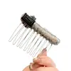 Novo Modelo 2026 Pente Cinza de Lã em Formato de Coração com Strass Super Brilhantes, Sensação de Alto Padrão, para Arrumar o Cabelo da Testa, Acessório de Cabelo