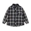 2024 Nuevo estilo top de cuadros estilo western para niños primavera abrigo de manga larga casual moda para niños y niñas otoño