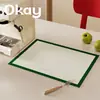 Alfombrilla Impermeable de Cuero y PVC Estilo Coreano Sencilla con Acabado de Alta Gama, Protector Antideslizante y Resistente al Calor para Mesa de Comedor, Resistente al Aceite, a la Suciedad y Fácil de Limpiar