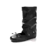 Primeiro Encontro Temporada Roupa de Menina Doce~! Sapatilhas Femininas de Bico Redondo com Laço, Sandálias de Verão Slip-on de Duas Vias