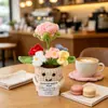 Muñecas de plantas tejidas a mano transfronterizas, decoraciones de plantas tejidas, flores artificiales de ganchillo para fiestas