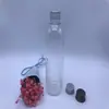 Suministro directo de fábrica 180ml plástico transparente hombro redondo tapa de aluminio tapa metálica botella rocío puro empaque pequeño botella vacía PET