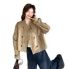Otoño 2026 Nueva Moda Casual Adelgazante Juvenil Simple Elegante Alta Calidad Gamuza Chaqueta Corta Moderna
