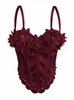 Nova camisola floral tridimensional, sexy design ombro a ombro, costas bonitas, adornada com strass e miçangas, valoriza a silhueta, efeito emagrecedor, e um estilo de espartilho de barbatanas retrô