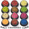 Traje de arcilla polimérica suave de la serie de frutas de 16 colores transfronterizo, lentejuelas para uñas, pegamento para esmalte de uñas, material de maquillaje epoxi al por mayor