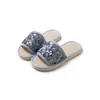 Pantuflas de Colores Caramelo con Lentejuelas para Mujer, Estilo Europeo y Americano Simple, para Interiores del Hogar, para Todas las Estaciones, de Algodón y Lino