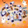 Novas Peças de Unhas para Artes de Unhas de Comércio Exterior Europeu e Americano Design de Fantasma e Abóbora de Halloween Adesivos de Unhas Quadrados Usáveis de Comprimento Médio