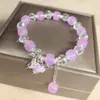 Pulsera de Cristal de Mariposa Color Gelatina Femenina Dulce Estilo Ins Mejor Amiga Joyería para Estudiantes Pulsera de Cristal con Cuentas Tipo Antiguo Venta al por Mayor