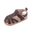 Sandálias de Novo Estilo Sapatos de Bebê Sandálias Fechadas em Couro PU Sapatos para Crianças Pequenas com Velcro para Meninos de 0-1 Ano Produtos de Boa Qualidade Yiwu