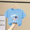 Camiseta de Manga Curta 100% Algodão Puro para Meninos, Novo Estilo de Verão, Blusa Versátil Casual Soltinha para Meninos