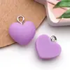 Cor de Doce Desenho Animado Resina Fosca Coração Pingente de Coração Chaveiro Brincos Colar DIY Feito à Mão Acessórios de Joias
