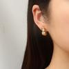Pendientes de acero inoxidable con perlas de bobinado irregular de moda europea y americana, estilo retro ligero de lujo chapado en 18K para mujer, venta al por mayor
