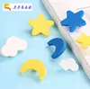 Alça de armário infantil de desenho animado, alça de gaveta de silicone fofa anti-colisão, alça de guarda-roupa Estrela Lua Nuvem Branca redonda