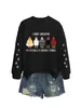 Sudadera Redonda de Manga Larga Divertida y Original de Otoño e Invierno de Amazon con Estampado de Pollo Iraisechickens en el Brazo