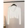 Saia Suspender de Cintura Alta, Xale Cheongsam, Cardigã Irregular de Renda de Verão, Camisa de Proteção Solar de Manga Comprida, Jaqueta de Seda Gelo