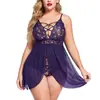 Lencería Transfronteriza para Mujeres de Tallas Grandes, Ropa de Dormir Sexy, Lencería Sexy al por Mayor, Vestido Camisola con Calzones Incluidos