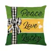 Calle irlandesa. Funda de Almohada Estampada del Día de San Patricio, Nuevo Textil para el Hogar Transfronterizo Cojín para Sofá Sala de Estar
