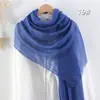 Bufanda de Algodón y Lino Plisada de Color Sólido de Venta Caliente Transfronteriza, Pañuelo de Cabeza Malayo Multicolor Arrugado de Moda con Flecos para Mujer
