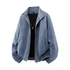 Chaqueta de hombre con cuello alto, nueva colección primavera/otoño 2026, elegante y de alta gama, corte holgado, diseño de retazos, con cremallera, ropa de trabajo casual, prenda exterior genial