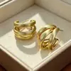 Versátiles Aretes Dorados en Forma de C para el Trayecto Diario, Elegantes y Sencillos Aretes para Mujer
