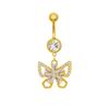 Gaibei Europeo y Americano Transfronterizo Mariposa de Diamantes Completa Piercing Anillo para el Ombligo Uña para el Ombligo Anillo para el Ombligo Adornos para el Ombligo Europeos y Americanos Lujo Accesible Joyería para Piercing