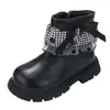 Botas de Princesa de Encaje para Niñas 2026 Invierno Nuevas Botas Martin para Niños Pequeños y Medianos Botas de Algodón Cálido con Felpa Tendencia