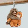Pingente de Bolsa de Acrílico Macaco de Braços Longos Boneco Gorila Ornamento de Mochila Chaveiro de Presente Chaveiro de Gorila