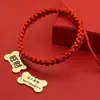 Collar de Gato, Collar Grabado de Gato y Perro, Etiqueta Anti-Pérdida para Perros, Cuerda Roja de la Suerte, Decoración para Mascotas, Collar de Año Nuevo