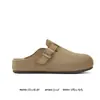 Sandalias Birkenstock estilo retro con forro de felpa para hombre, nueva colección de verano 2026, zapatos casuales versátiles para usar tanto en interiores como en exteriores, pantuflas de algodón tipo media zapatilla