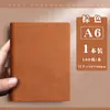 Caderno Pequeno de Couro A6 Bloco de Notas Caderno Portátil de Alto Valor Bolso Simples com Aba Caderno de Calça Estudante Livro de Contas Manual Espessado
