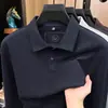 Camiseta de manga larga para hombre con mezcla de lana y seda, diseño sin costuras, nueva colección otoño 2026, polo casual con cuello