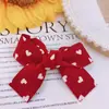 Estilo Coreano Lazo Rojo Fresco de Tela para Cabeza de Niña Accesorios Celebración Cibernética Bolsa de Regalo Accesorios Decorativos para el Cabello Juguete Ropa