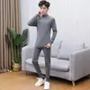 Roupa térmica para estudantes do ensino fundamental, calça comprida de gola média para adolescentes e homens, suéter completo