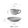 Juego de taza de café y platillo de cerámica de alta calidad, cocido en horno retro, exquisito y único, perfecto para el té de la tarde en la oficina o para servir leche