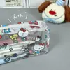 Bolsa de Lápis Transparente Estilo Japonês Gatinho Desenho Animado Bolsa de Material Escolar para Estudantes Pvc Aparência Sofisticada Grande Capacidade Bolsa de Armazenamento Impermeável Ins