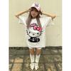 Sudadera Universitaria Verano Top Estampado Ropa para Mujer Nuevo Estilo Universitario Algodón Puro Camiseta Manga Corta Estilo Coreano Comercio Exterior Creativo Trendy