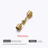 Pulseira de Corda de Couro Banhada a Ouro de Aço Inoxidável Fecho para Extremidade de Colar Design Simples de Fivela Conector de Joias DIY Acessórios