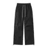 Calça larga de cintura alta, à prova de vento e quente para o outono, cor sólida, versátil, clássica, disponível em várias cores, cordão ajustável, calça longa durável