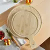 Bambú Madera Estilo Japonés Mango Bandeja para Pizza Restaurante Occidental Bambú Redondo Plato para Pizza 8 pulgadas 9 pulgadas 10 pulgadas Plato para Pizza