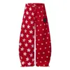 L99774 Estilo Retro Americano Unisex Moderno Gama Alta Vintage Diseño de Estampado Completo Pantalones de Chándal Sueltos para Hombre Curvados