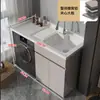 Directo del fabricante: Gabinete de lavandería para balcón de aluminio tipo panal con lavadora de carga frontal integrada y lavabo para ropa
