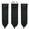 Conjunto de Sete Peças de Peruca Transfronteiriça Extensões de Cabelo Clip-In 16 Clipes Fibra Sintética Extensões de Cabelo Liso Clip in Hair