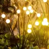 Luz solar para césped luz de luciérnaga impulsada por viento luz led exterior para patio jardín enchufe luz exterior impermeable para camping