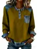 Sudadera con Cuello de Mezclilla Color Block Estilo Europeo y Americano 2026 para Mujer, Suéter de Manga Larga, Holgado Casual Transfronterizo Marca de Moda Chaqueta